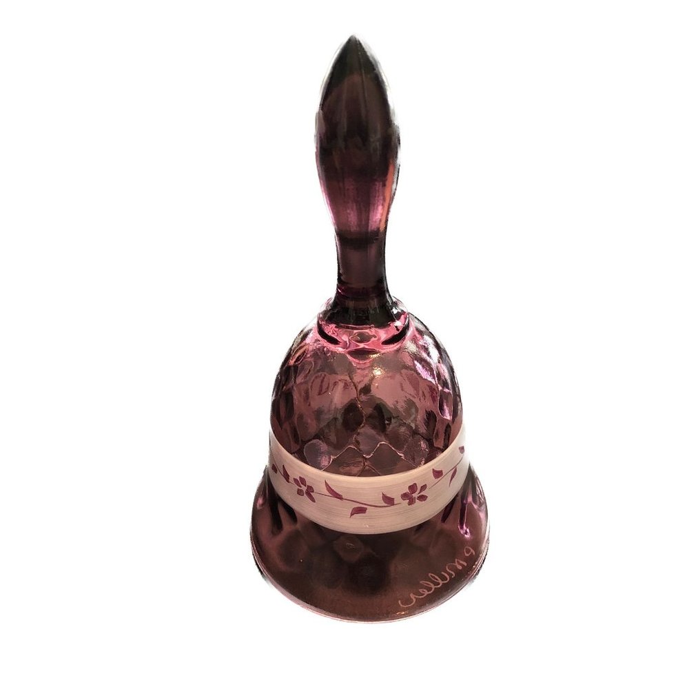 Amethyst Purple Bell signed by P Miller, Hand Painted Vintage MCM - Picture 2 of 6